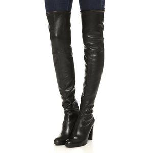 Stuart Weitzman Highland Stretch Leather Black Over-the-knee Boot